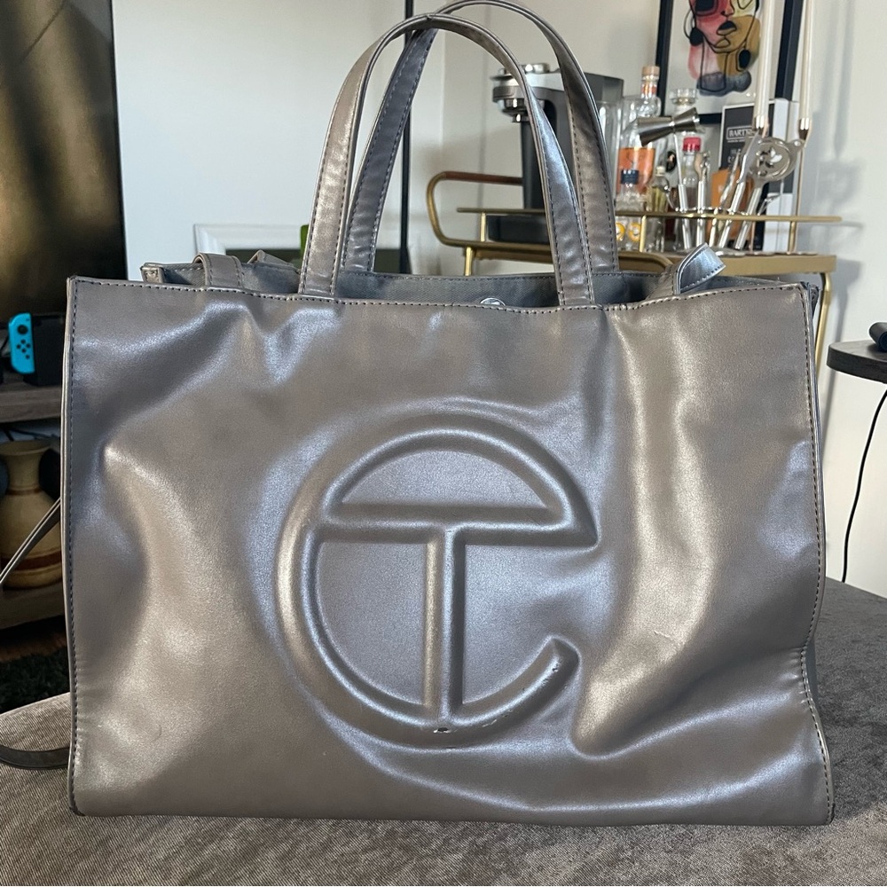 Telfar Medium Gray Shopping Bag